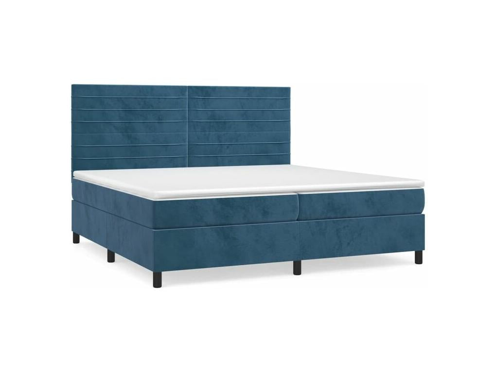 Sommier à Calmetop de lit et matelas Bleu foncé 200x200 Velours 64894TSRQ