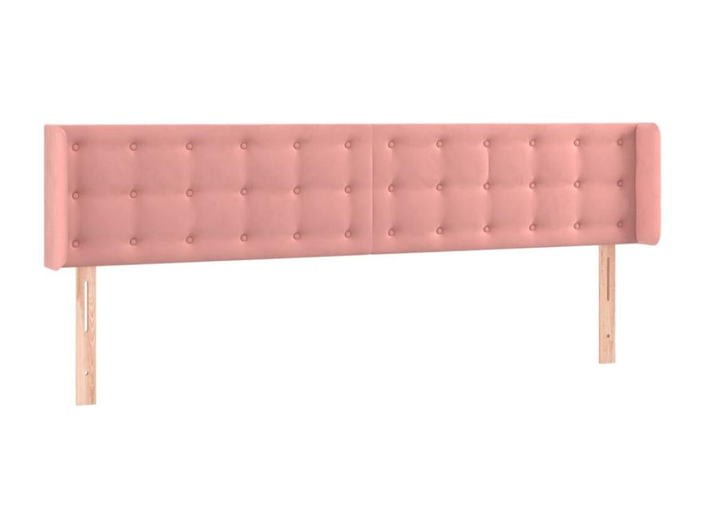 Tête de lit avec oreilles Rose 163x16x78/88 cm Velours 13979XHFH