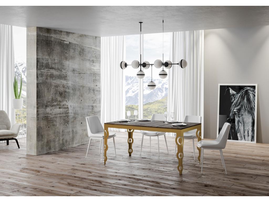 Table extensible 90x180/284 cm Karamay Evolution Noyer cadre ou 10319MTQO
