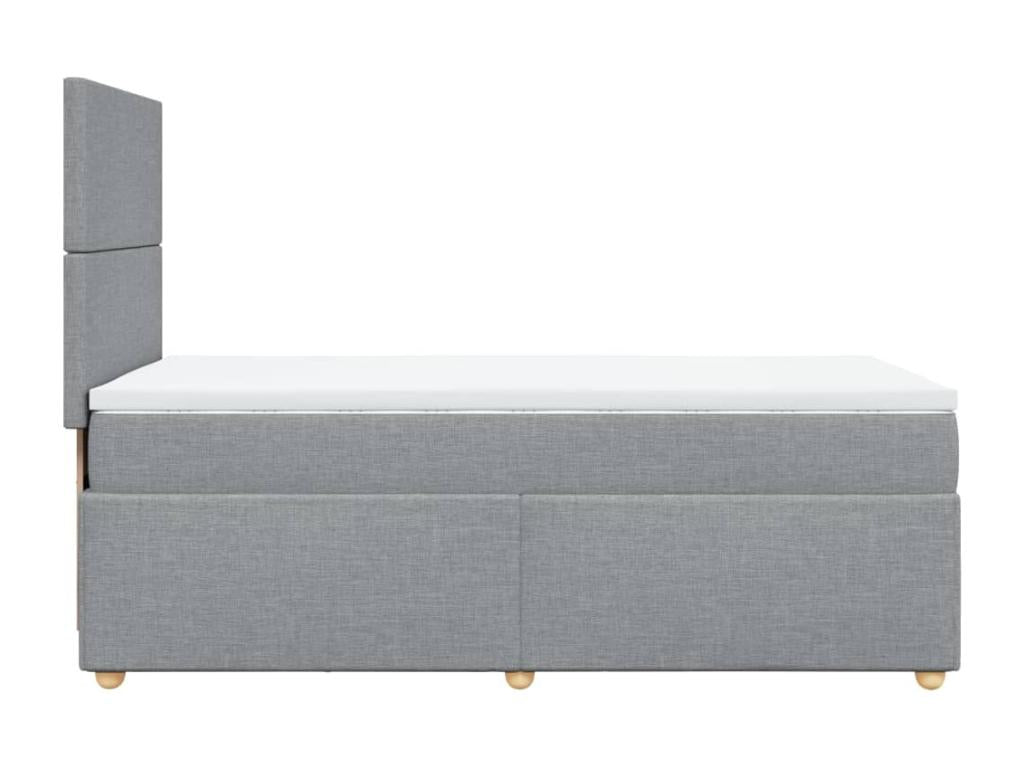 Sommier à Calmetop de lit avec matelas Gris clair 100x200cm Tissu 51589WSMD