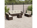 Salon de jardin avec coussins 9 pièces marron résine tressée 26286WCFK
