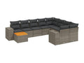 Salon de jardin 11 pcs avec coussins gris résine tressée 10679NNLT