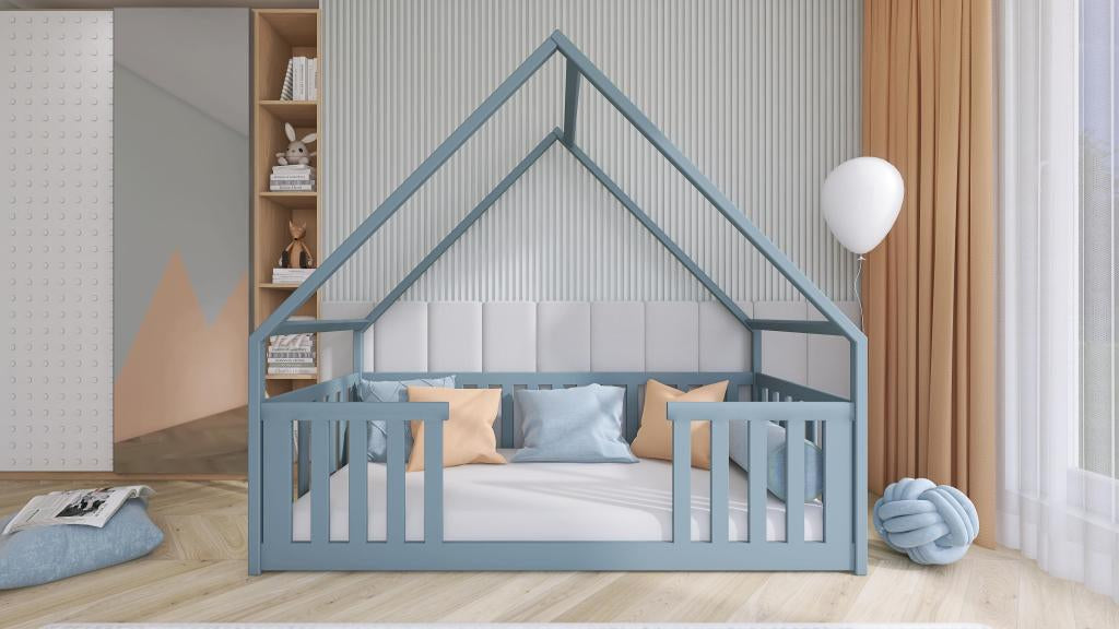 Lit cabane BEE HB002 80x180 cm Gris 42695EGPV