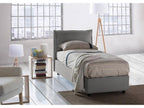 Lit simple Nidchicshop Lit coffre avec revêtement en tissu Made in Italy Ouverture latérale avec matelas 80x190 cm inclus Gris 13757FBON