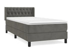 Sommier à Calmetop de lit et matelas Gris foncé 90x190 Velours 22453GMEA