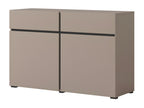 Buffet 120cm coloris beige et noir collection Nidchicshop- Bahut design avec 2 portes et 2 tiroirs. 96352HWAS