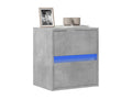Meuble TV mural avec Calmetopères LED gris béton 41x31x45 cm 91730XLXV