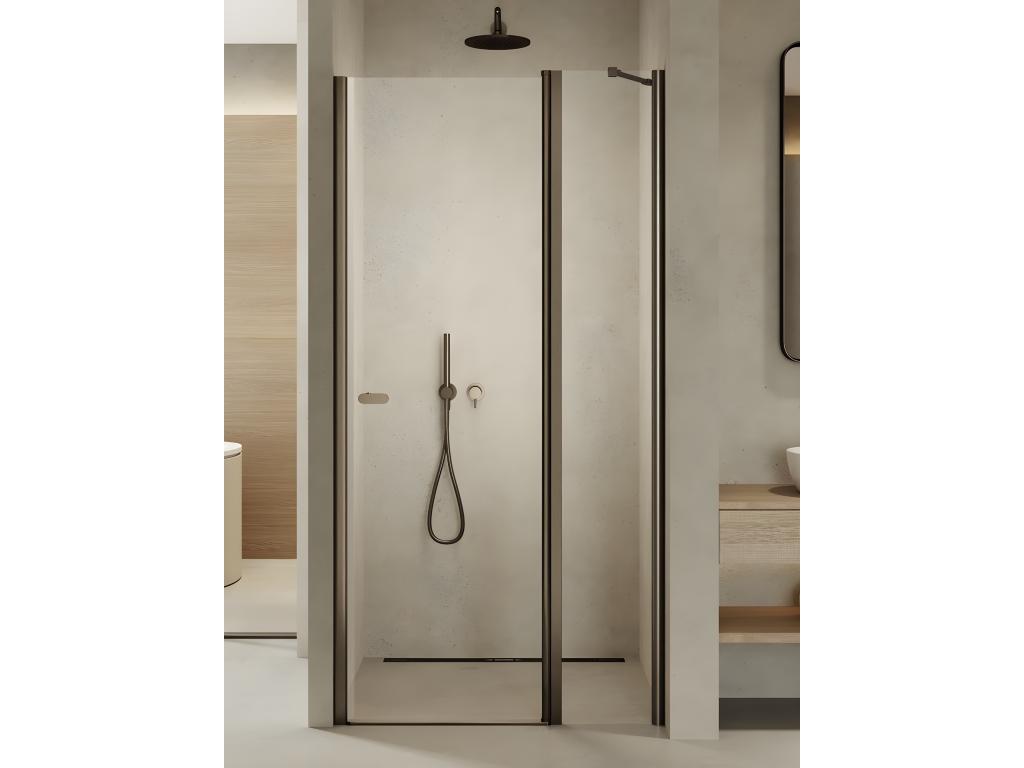 Porte de douche pivotante 90 cm inox brossé Nidchicshop 86499YYXT