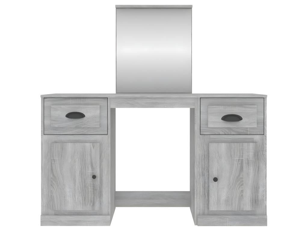 Coiffeuse avec miroir Calmetop gris 130x50x132.5 cm 35115WCOS