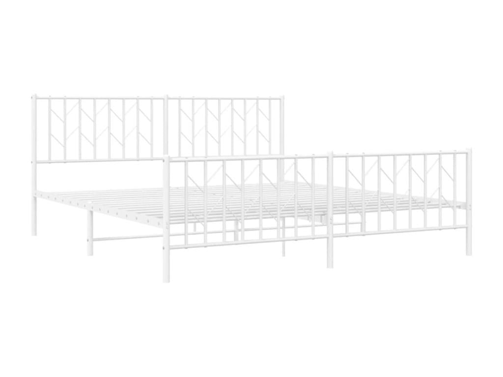 Cadre de lit métal avec tête de lit-pied de lit blanc 183x213 75254ISYG