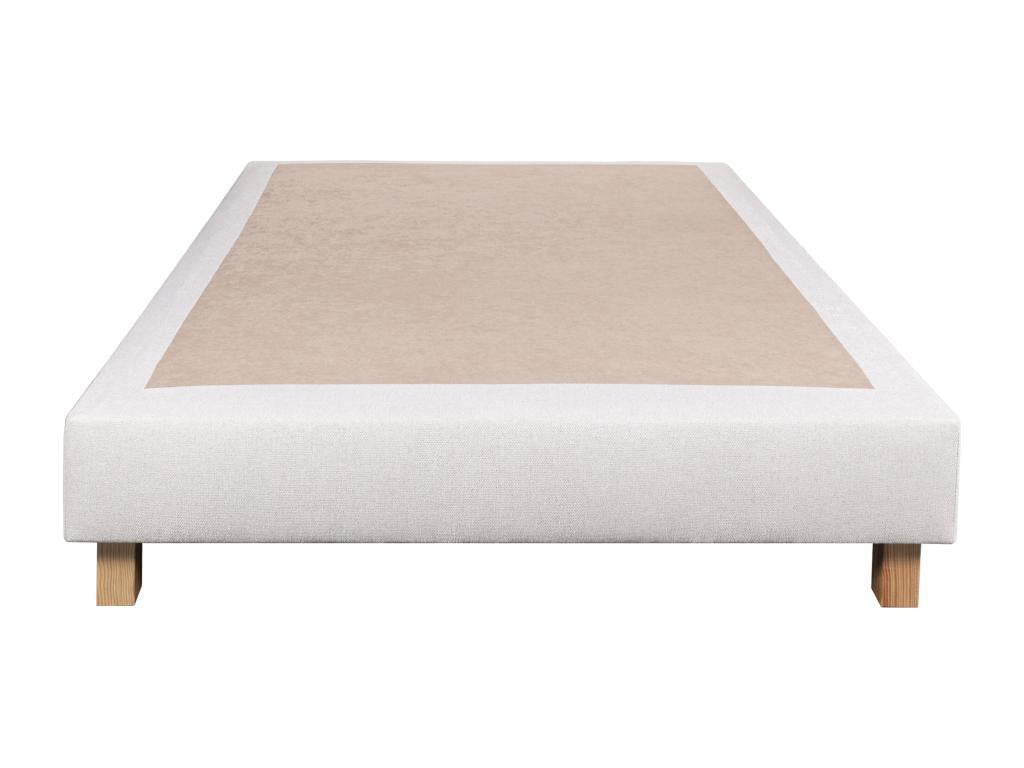 Ensemble Matelas 140x190 cm Calmetop 24 cm sommier beige 2 oreillers couette TDL 15807DGNX