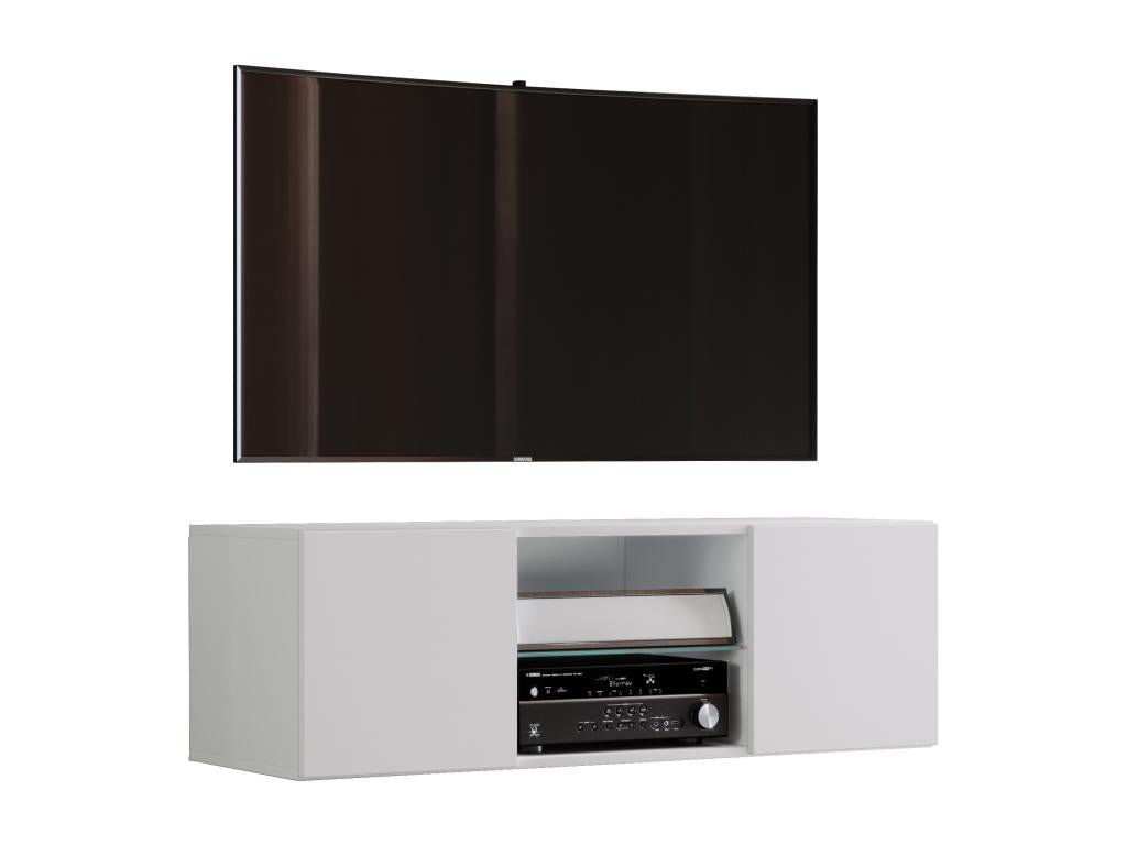 Nidchicshop Bois Meuble TV suspendu Meuble TV bas suspendu Armoire murale Table Nidchicshop Blanc - 115 04254AIWF