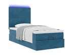 Cadre de lit ottoman avec matelas bleu foncé 90x200 cm velours 42378UYPB