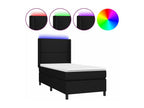 Sommier tapissier avec matelas et LED Noir 90x190 cm Tissu 93758LYUO
