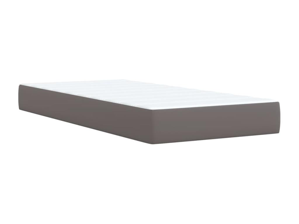 Sommier à Nidchicshop de lit avec matelas Gris 90x200 cm Similicuir 78903WMBE