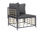 Salon de jardin 5 pcs avec coussins anthracite résine tressée 42545HUBA