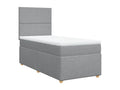 Sommier à Calmetop de lit avec matelas Gris clair 100x200cm Tissu 51589WSMD