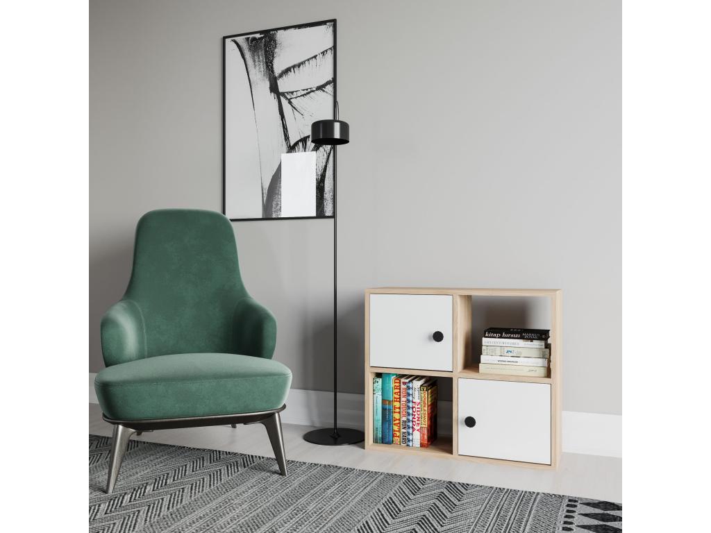 Pour Livres Etagère Panneaux De Particules Couleur Chêne Blanc- 72x25x62.6 16639JAWP