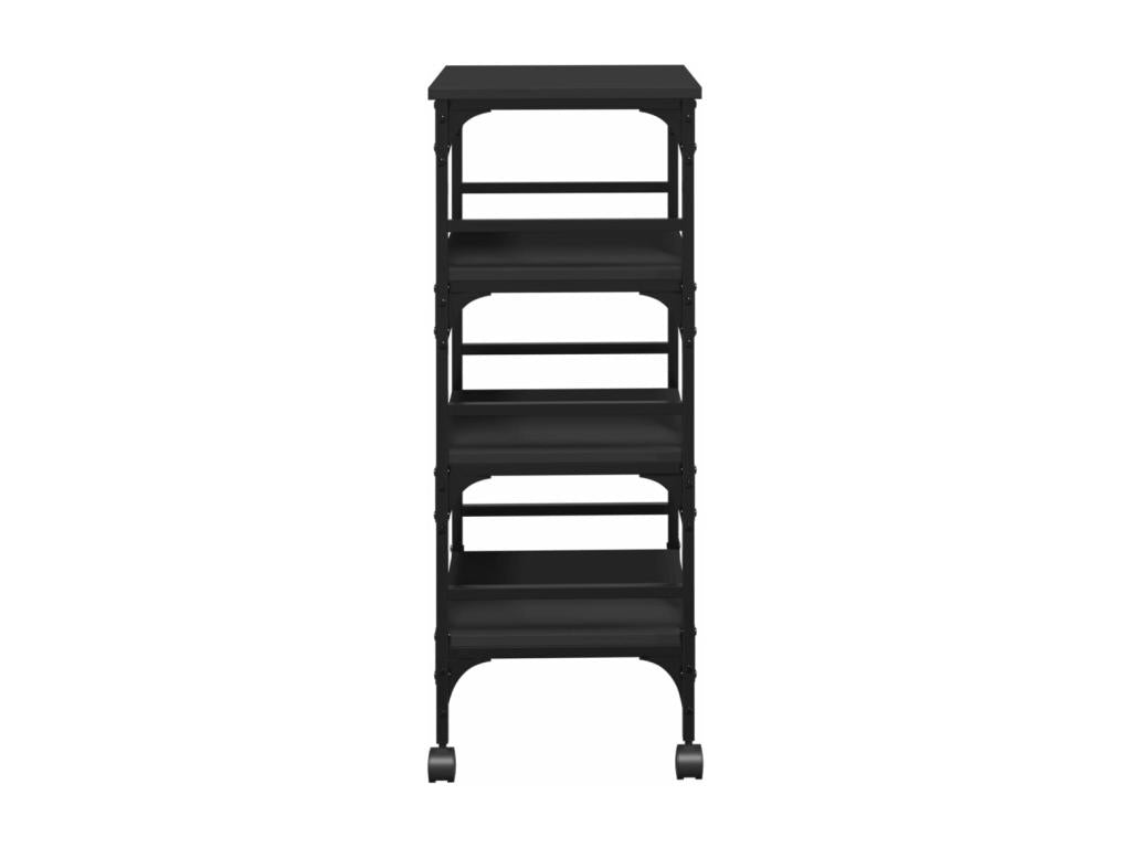 Chariot de cuisine noir 45x35x89.5 cm bois d'ingénierie 06856ERLT