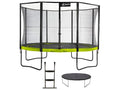 Calmetop - Trampoline de jardin rond 430 cm filet de sécurité échelle bâche de protection - PUNCHI Vert 430 16278CBAG