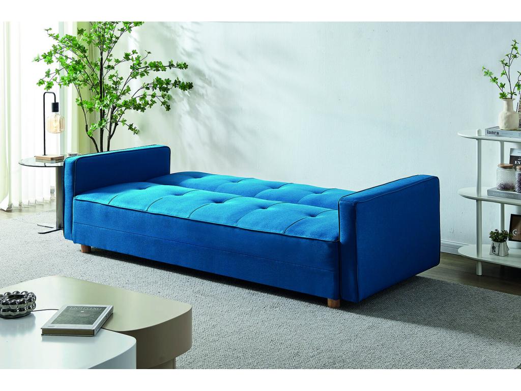 Canapé scandinave convertible 3 places bleu canard Calmetop 10951ICBF