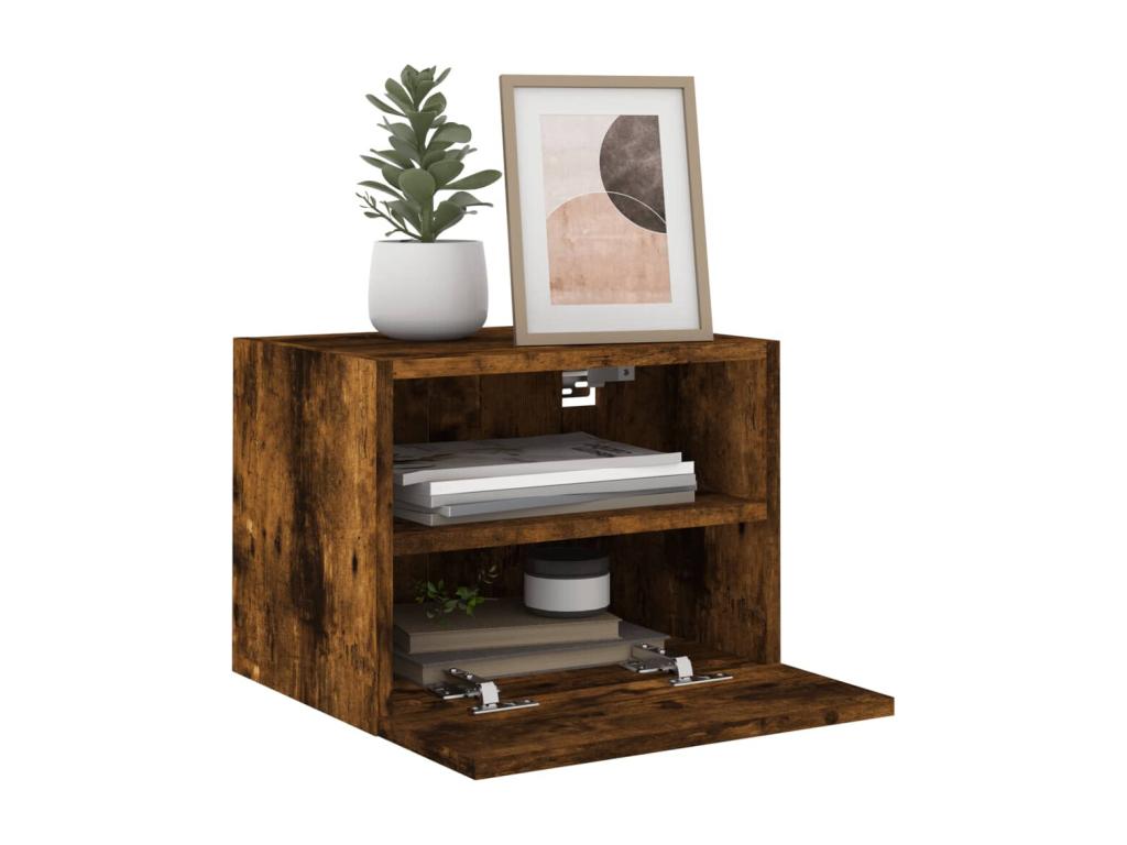 Meubles TV muraux 2 pcs chêne fumé 40x30x30cm bois d'ingénierie 37263ROTB