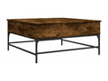Table basse chêne fumé 95x95x45 cm bois d'ingénierie et métal 35253ZUNW