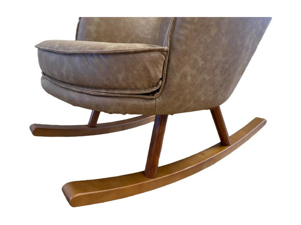 Nidchicshop - Fauteuil Rocking Chair en simili cuir marron 37304BRRL