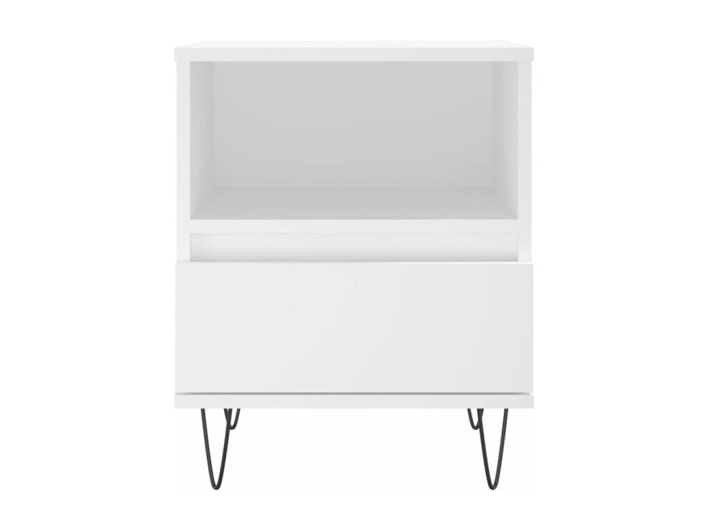 Table de chevet Blanc 40x35x50 Bois d'ingénierie 49134YKJE