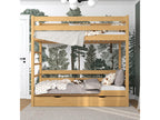 Lit superposé en bois - avec tiroir N03 Pin Naturel 80x180 34827QURA