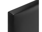 Bohometop Tête de lit simili cuir lisse 90x105cm avec pieds Lits 80/90 - Noir 44319AOZM