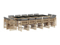 Ensemble à manger de jardin et coussins 15 pièces Nidchicshop beige 69759RRLN