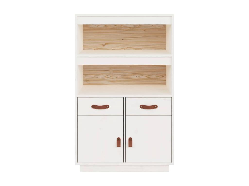 Buffet haut Blanc 67x40x108,5 cm Bois massif de pin 03451XTAP