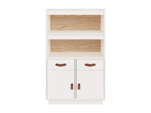 Buffet haut Blanc 67x40x108,5 cm Bois massif de pin 03451XTAP