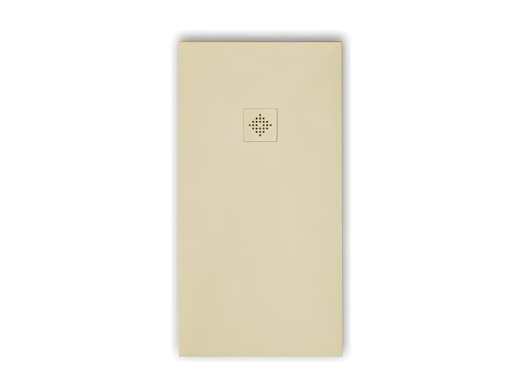 Receveur de douche 90x150 cm extra plat PURE en résine surface ardoisée beige Grille beige 00484CVGY