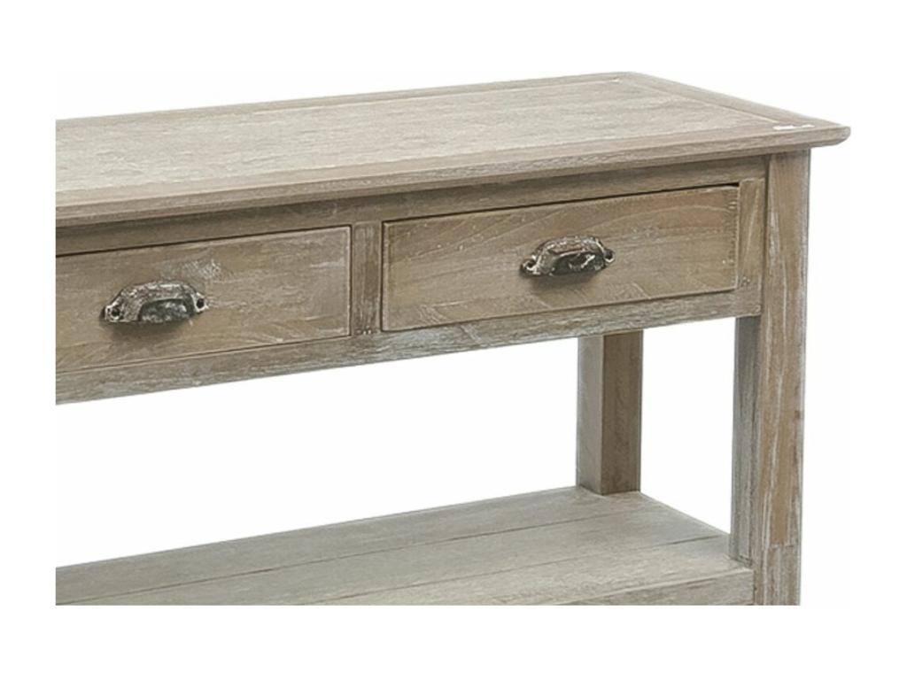 Console 2 Niveaux / 2 Tiroirs Calmetop 100cm Gris 64374QDPW