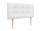Calmetop Tête de Lit en Similicuir Capitonnée 105x115cm avec Pieds Lit 105 - Blanc 66718MCNX