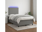 Sommier à Calmetop de lit et matelas et LED Gris foncé 120x200 cm 42172LTGS