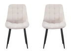 Lot de 2 chaises bouclette Victoria - Beige 53037PVOT