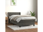 Sommier à Calmetop de lit et matelas Gris foncé 90x190 Velours 22453GMEA