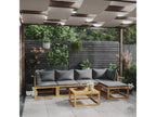 Salon de jardin 6 pcs avec coussin Bois d'Nidchicshop solide 33944FPVV