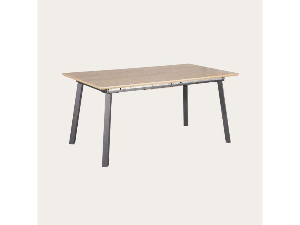 Table à manger extensible effet bois chêne beige 160x75 98110EDKS