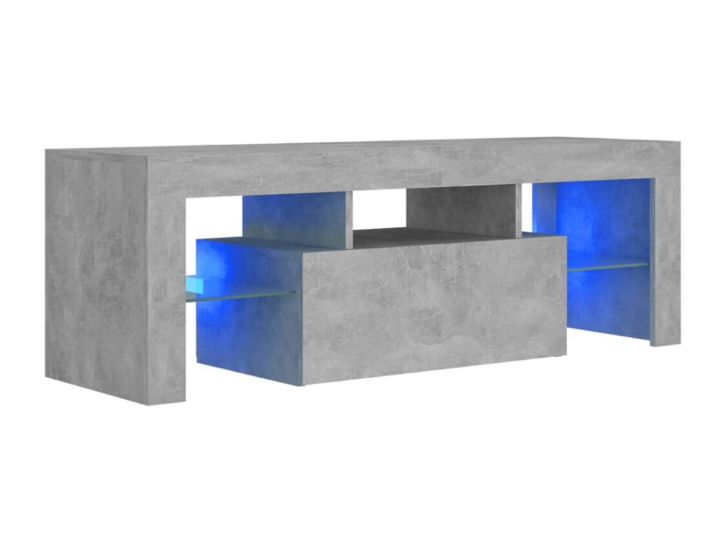 Meuble TV avec Calmetopères LED gris béton 120x35x40 cm 51104IQQK