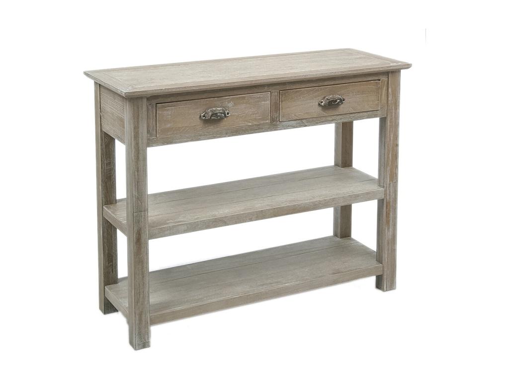 Console 2 Niveaux / 2 Tiroirs Calmetop 100cm Gris 64374QDPW