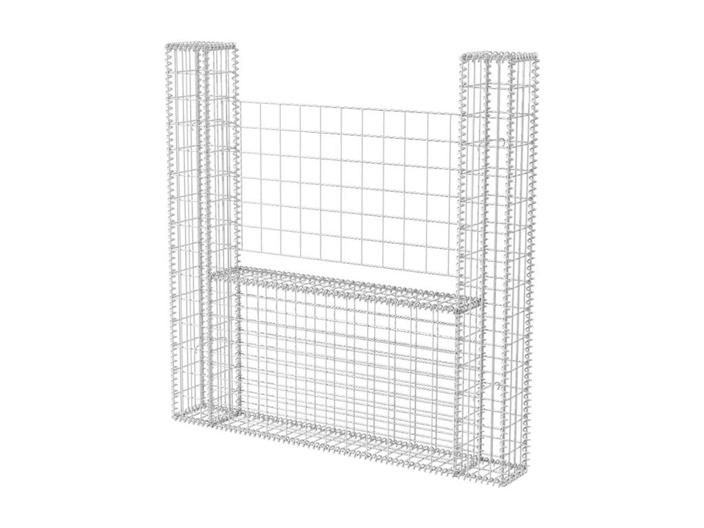 Panier de gabion en forme de U Acier renforcé 160x20x150 02871UQZF