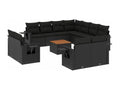 Salon de jardin 12 pcs avec coussins noir résine tressée 06477SKMT