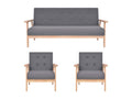 Ensemble de canapés 3 pièces Tissu Gris foncé 81019CXLN