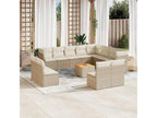 Salon de jardin avec coussins 13 pcs beige résine tressée 39386SMYR