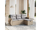 Salon de jardin avec coussins 4pcs Calmetop beige résine tressée 03727AHFE