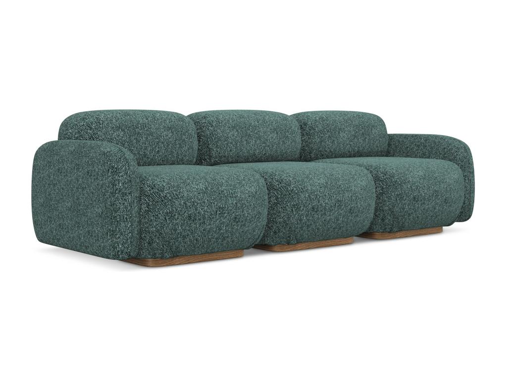 Canapé modulable 4 places en tissu texturé - jeans - Calmetop 47123CSKB